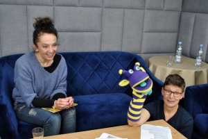 Aktorzy Beata Przeniczna i&nbsp;Dawid Żłobiński