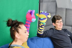 Na zdjęciu Bibliuś i woluminka.