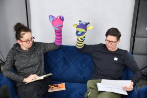 Na zdjęciu Bibliuś i Woluminka.